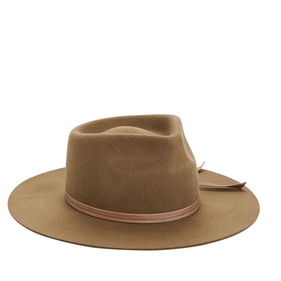 NWT Lack Of Color Moss Zulu Wool Felt Fedora Hat In Moss Brown Wide Brim - Picture 2 of 11